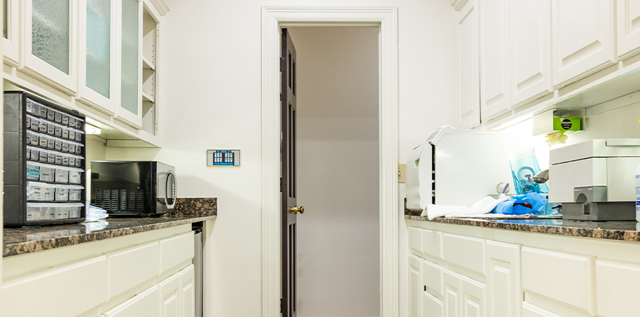 Sanitation and storage room in dental office