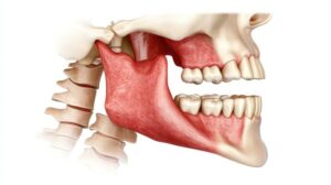 Illustration showing anatomy of human jaw 